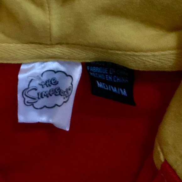 The Simpsons Bart Simpson Boys Full Zip Cosplay Costume Sweatshirt Hoodie M - Picture 5 of 8